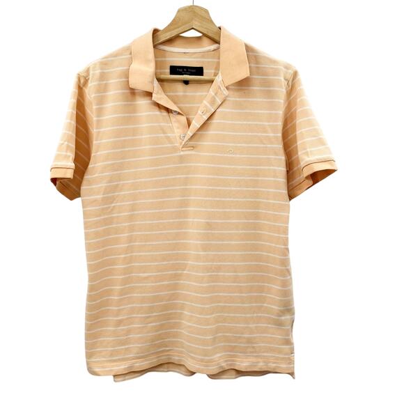 Rag & Bone Orange Pink Striped Polo - Picture 1 of 5